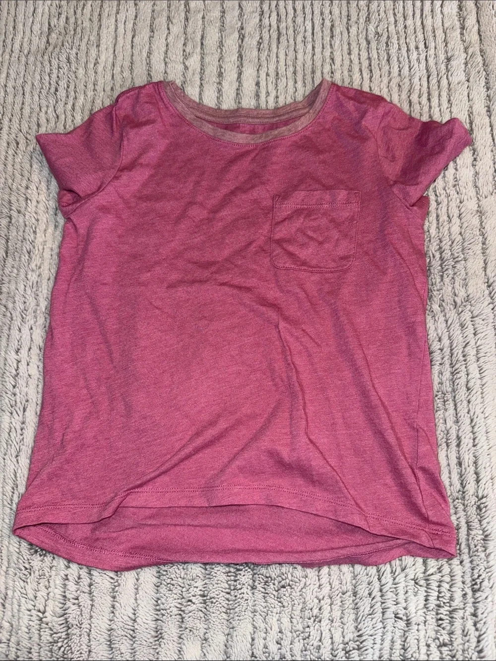 Old Navy Heathered Magenta Pocket Tee